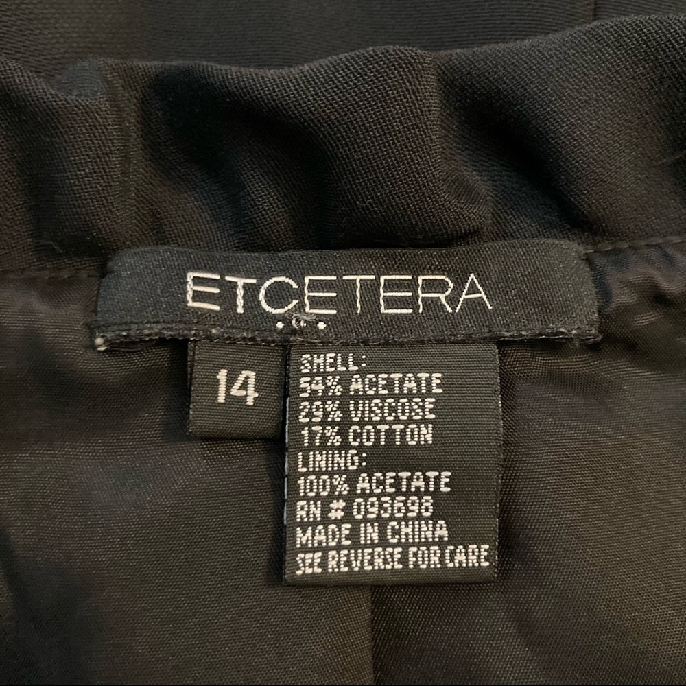 Etcetera Ruffle Neck Tie Button Black Blazer Jacket - Picture 7 of 7
